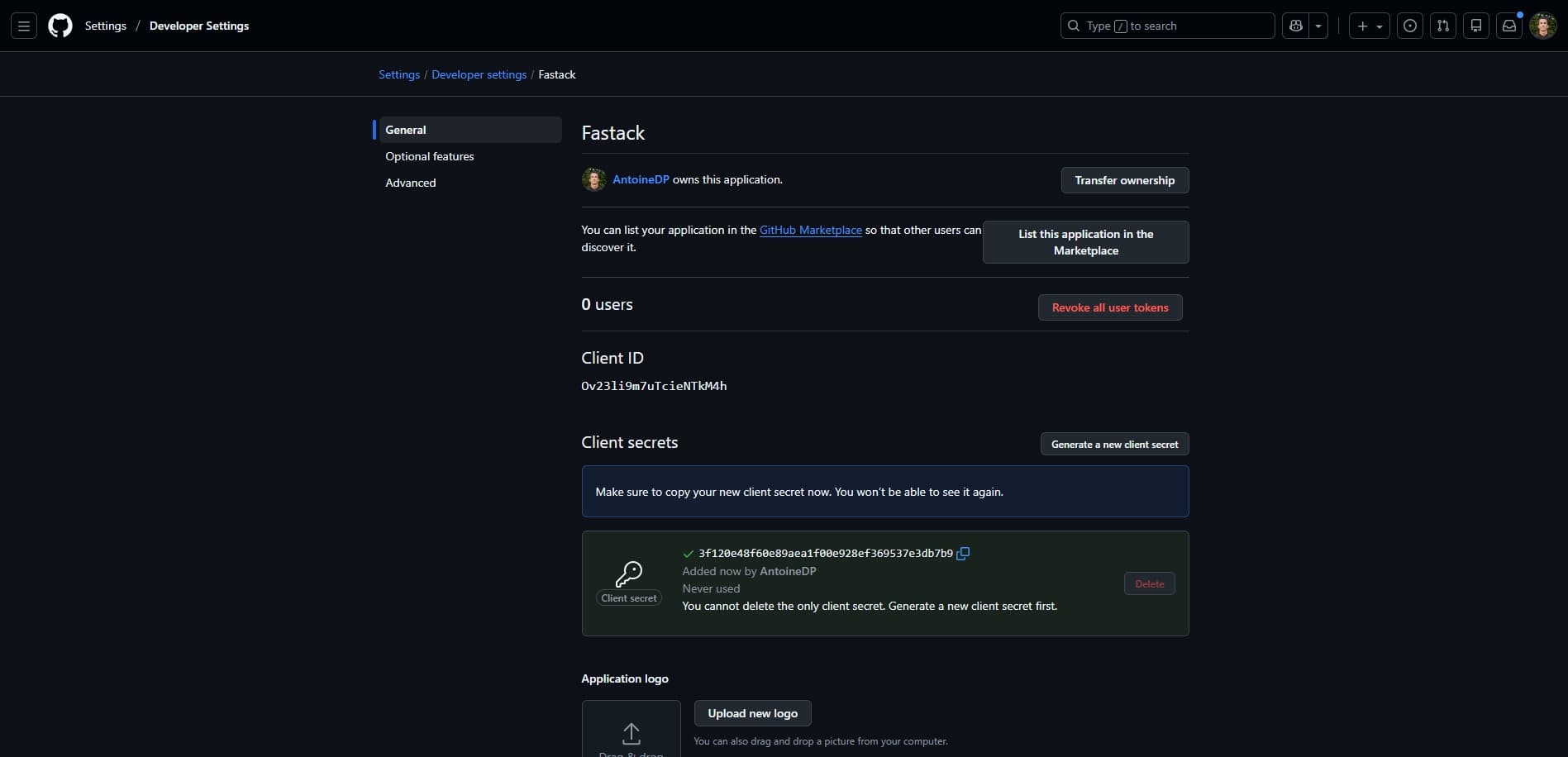 Register GitHub OAuth App